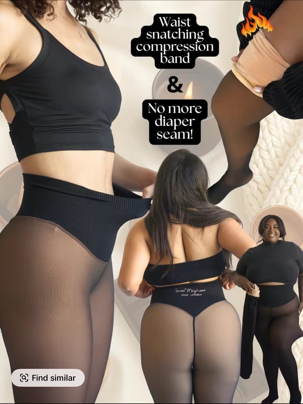 Waist-Smoothing Sheer Shapewear Tights - SHADE TAN